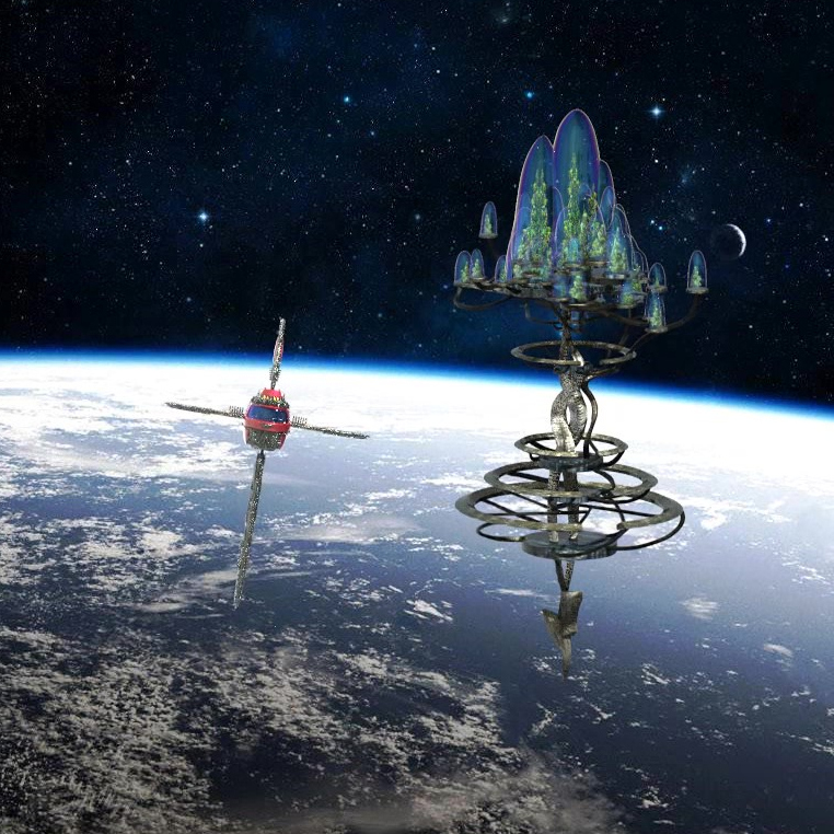 Silhouette of a hiker at sunset